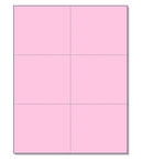 8-1/2 x 11" 100# Tag Laser Cards, 6 Up, 1 Horizontal & 2 Vertical Perforations, Pink