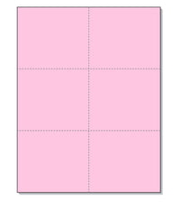 8-1/2 x11 Laser Cards 6 Up - Pink