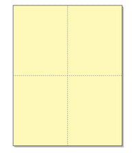 8-1/2 x11  Laser Cards  4 Up - Canary