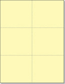 8-1/2 x11 Laser Cards 6 Up - Canary