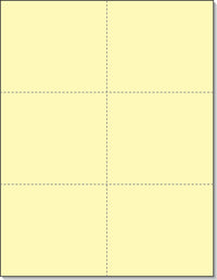 8-1/2 x11 Laser Cards 6 Up - Canary