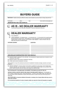 Federal Buyers Guide Warranty, 7-5/16" x 11-5/8", 2 Part