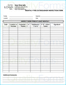 Monthly Fire Extinguisher Inspection Form