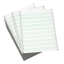 9-1/2 x 11" Continuous Paper, 20# 1/2" Green Bar, 1 Part With Side Perfs