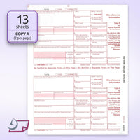 1099 MISC Forms for 2025, 4-Part Tax Forms,  25 Forms and 25 Self-Seal Envelopes.