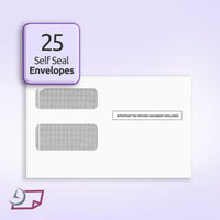 1099 MISC Forms for 2025, 4-Part Tax Forms,  25 Forms and 25 Self-Seal Envelopes.