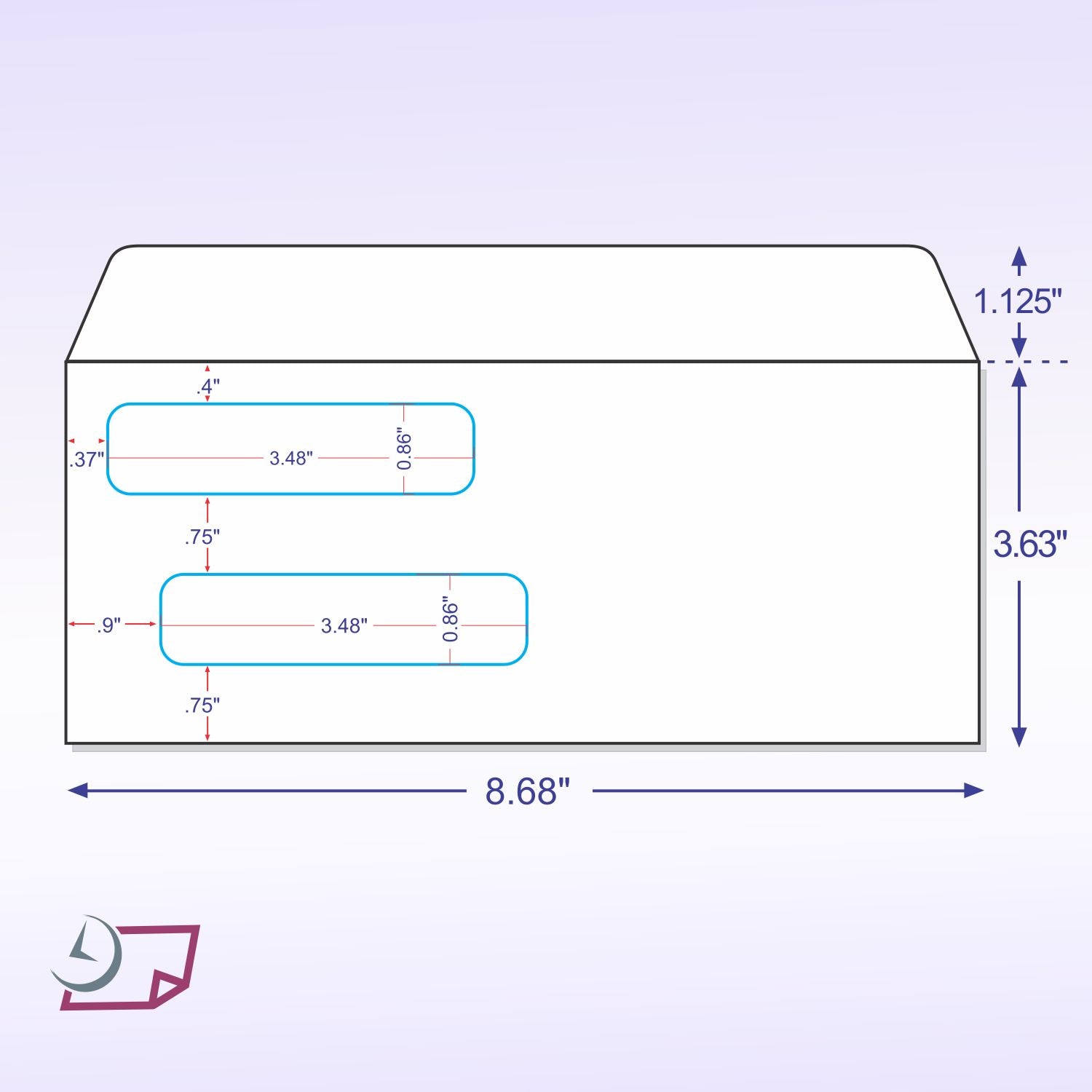 Double Window Envelopes Self Seal with Security Tint Inside Compatible with Quickbook and other Checks