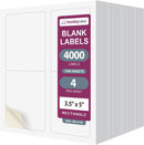 8-1/2" x 11", 4 Labels, per Sheet,4" x 5"