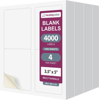 8-1/2" x 11", 4 Labels, per Sheet,4" x 5"
