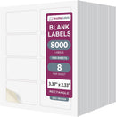 8-1/2" x 11" 8 Labels per Sheet 3-3/8" x 2-1/3" Each Label