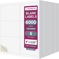 8-1/2" x 11", 6 Labels, per Sheet,4" x 3.3"