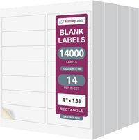 8-1/2" x 11" 14 Labels per Sheet 4 x 1-1/3 Each Label