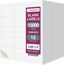 8-1/2" x 11", 15 Labels, per Sheet, 2"-11/16 x 2"