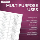 8-1/2" x 11", 20 Labels, per Sheet,4" x 1"