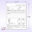 8-1/2 x 11" Vehicle Inspection Worksheet for Auto Haulers, 2 Part Carbonless Form.