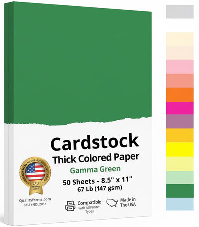 8-1/2 x 11" Letter Size, Gamma Green Cover Card Stock
