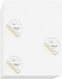 8-1/2" x 11" 12 Labels per Sheet 2-1/2" Round