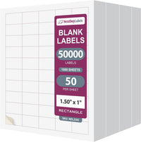 8-1/2" x 11" 50 Labels per Sheet 1-1/2" x 1"