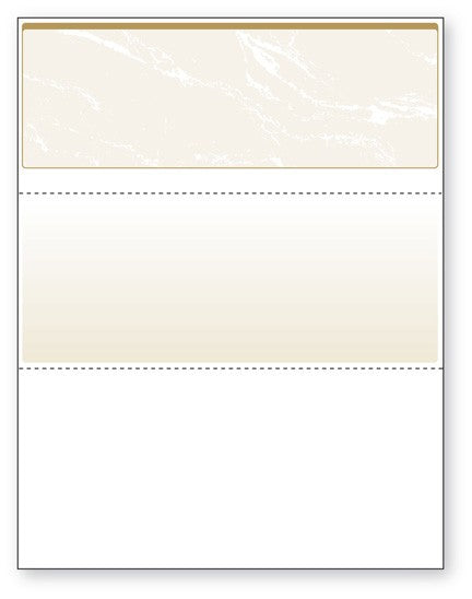 Blank Laser Top Check Paper, Gold