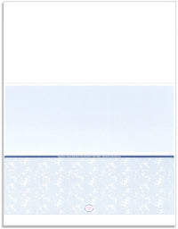Blank Laser Bottom Check Paper, Blue