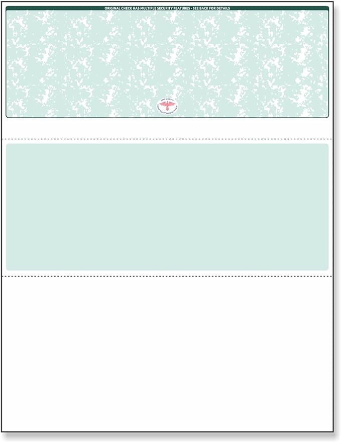 Blank Laser Top Check Paper, Green