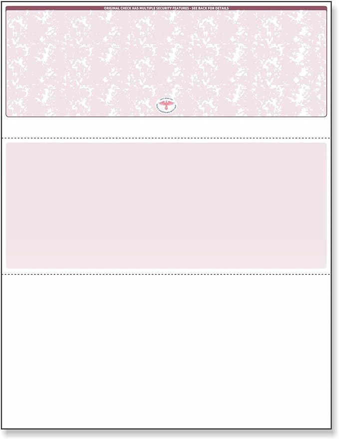 Blank Laser Top Check Paper, Burgundy