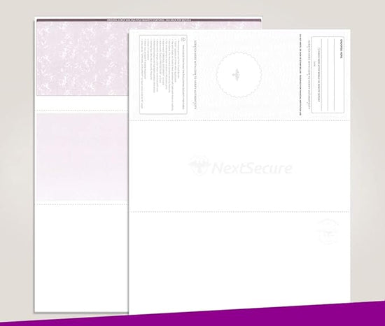 Blank Laser Top Check Paper, Burgundy