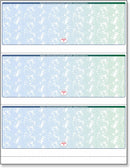 Blank Laser Checks, 3 per Page, Blue/Green Prismatic