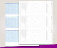 Blank Laser Checks, 3 per Page, Blue/Green Prismatic