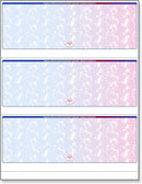 Blank Laser Checks, 3 per Page, Blue/Red Prismatic
