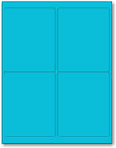 8-1/2" x 11" Fluorescent blue 4 Labels per Sheet 4 x 5