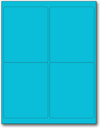 8-1/2" x 11" Fluorescent blue 4 Labels per Sheet 4 x 5