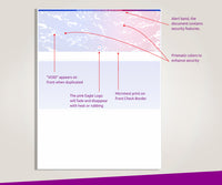 Blank Laser Top Check Paper, Blue/Red Prismatic