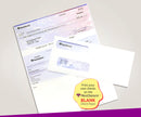 Blank Laser Top Check Paper, Blue/Red Prismatic