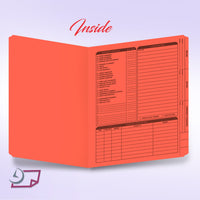 Real Estate Listing Folder, Right Panel List, Letter Size, Orange