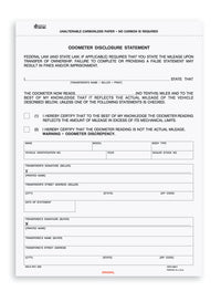 8-1/2 x 11", 3-Part Odometer Disclosure Statement