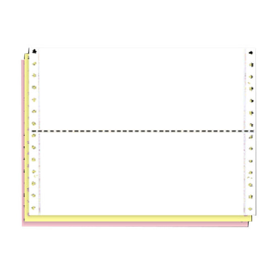 9-1/2 x 3-1/2" Continuous Paper, Color, 3 Part, Side Perfs