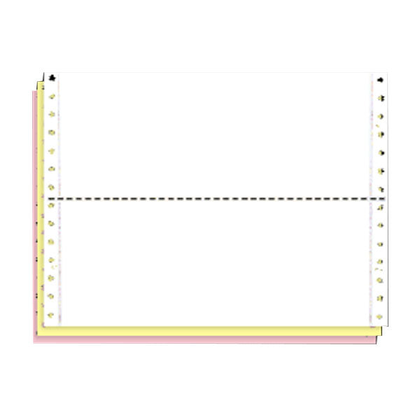 9-1/2 x 3-1/2" Continuous Paper, Color, 3 Part, Side Perfs