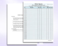 Patient Sign in Form Blue