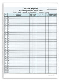 8-1/2 x 11" Patient Sign In Form, 2-Part NCR Carbonless, Blue