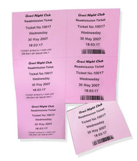 8-1/2 x 11" 100# Tag Laser Cards, 6 Up, 1 Horizontal & 2 Vertical Perforations, Pink