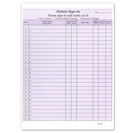 Patient Sign in Form Purple