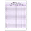 8-1/2 x 11" Patient Sign In Form, 2-Part NCR Carbonless, Purple