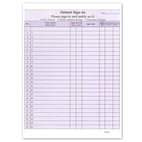 8-1/2 x 11" Patient Sign In Form, 2-Part NCR Carbonless, Purple