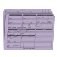 Real Estate Listing Folder, Right Panel List, Letter Size, Lavender