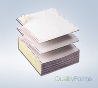 9-1/2 x 11" Continuous Paper, 15# 3 Part White, Canary & Pink with Side Perfs