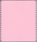 9-1/2 x 11" Continuous Paper, 20# Pink, 1 Part With Clean Side Perfs