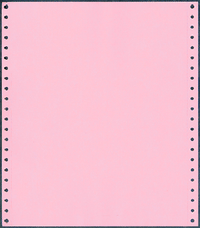 9-1/2 x 11" Continuous Paper, 20# Pink, 1 Part With Side Perfs
