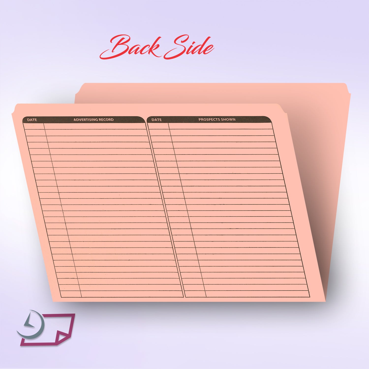 Real Estate Folder Right Panel List Letter Size, Pink