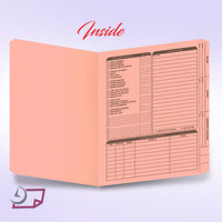 Real Estate Listing Folder, Right Panel List, Letter Size, Pink